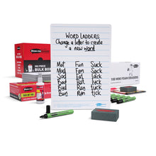 Bulk Box Drywipe Board Pack With Pens And Erasers - Lined, A4 - 100 Sets