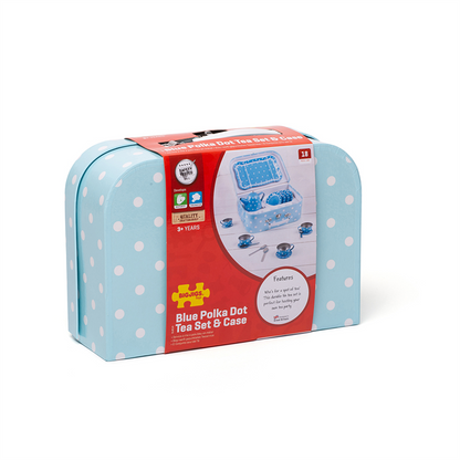 Blue Polka Dot Tin Tea Set