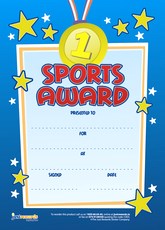 **Just Rewards Certificates Sports Award