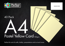 **A4 Card Pastel Yellow 160Gsm 40 Pack