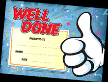**Just Rewards Certificates Well Done