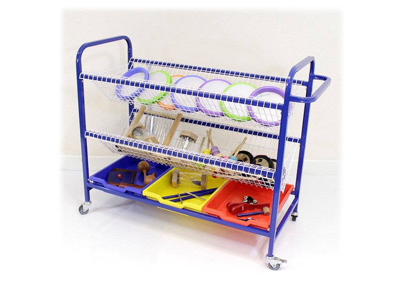 Music Storage Trolley With Gratnell Trays