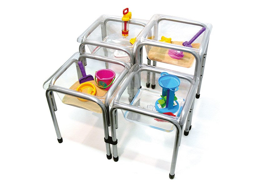 Titchy Tubs Water Play Set Of 4 Clear With Stands