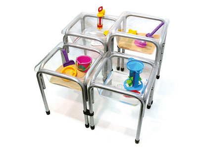 Titchy Tubs Water Play Set Of 4 Clear With Stands