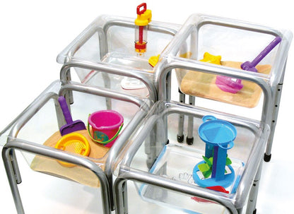 Titchy Tubs Water Play Set Of 4 Clear With Stands