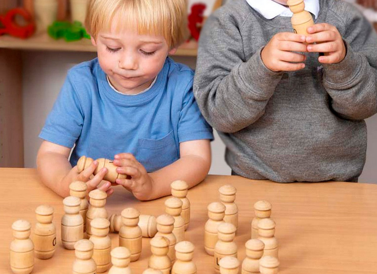 Alphabet Wooden People Figures