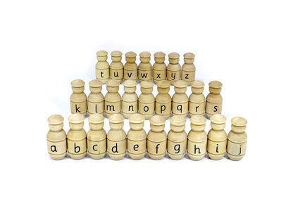 Alphabet Wooden People Figures