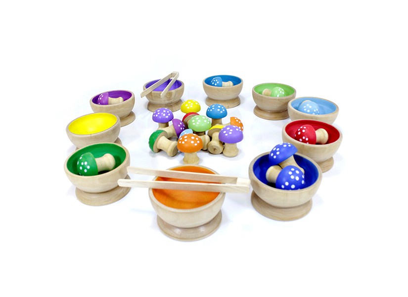 Toadstool Ã¢â‚¬â€œ Wooden Sorting Set