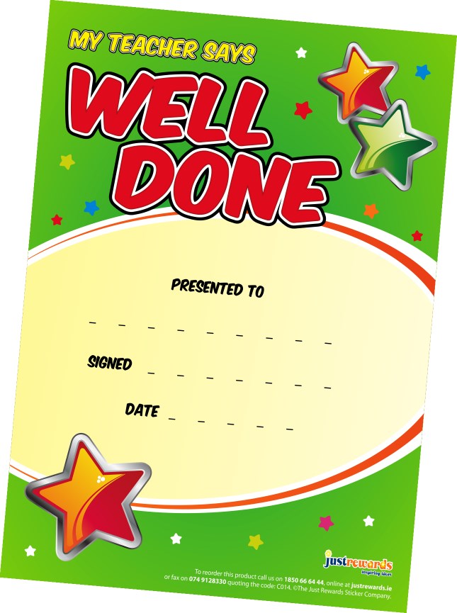 My Teacher Say's Well Done Certificates