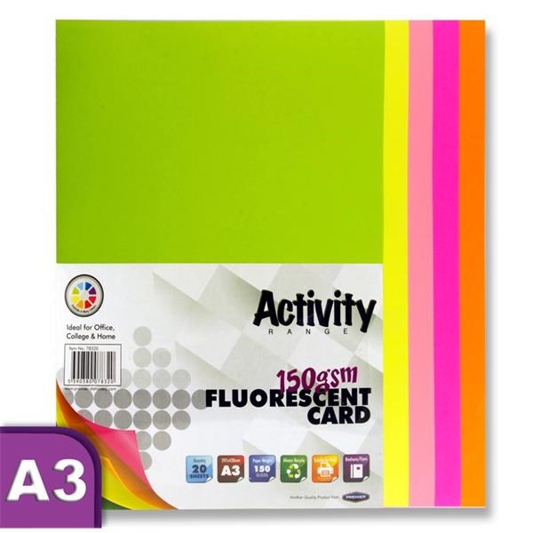 Premier A3 150G Fluorescent Card (Pack Of 20)