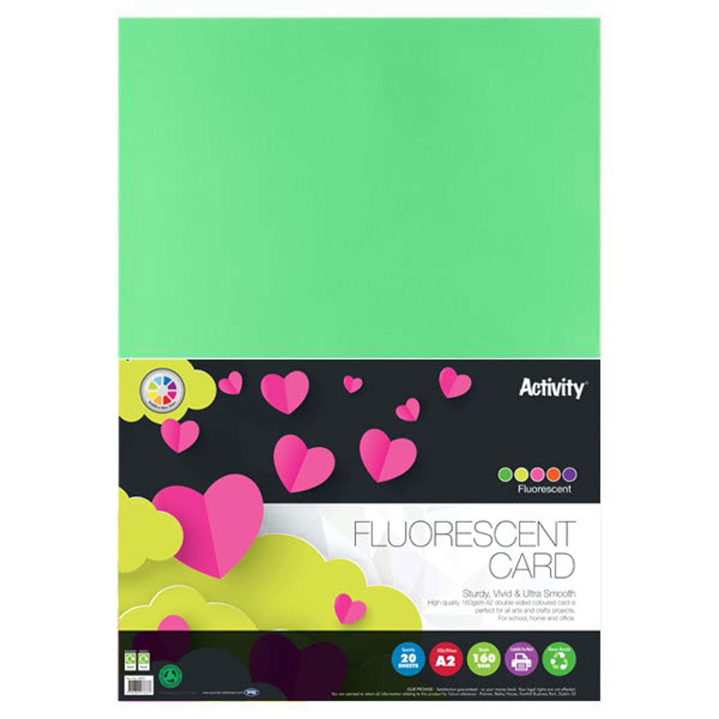 Premier A2 160gsm Fluorescent Neon Card (Pack of 20)