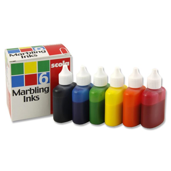 Scola Marbling Ink Box Of 6 Asstd