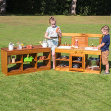 Wooden Outdoor Kitchen & Bench