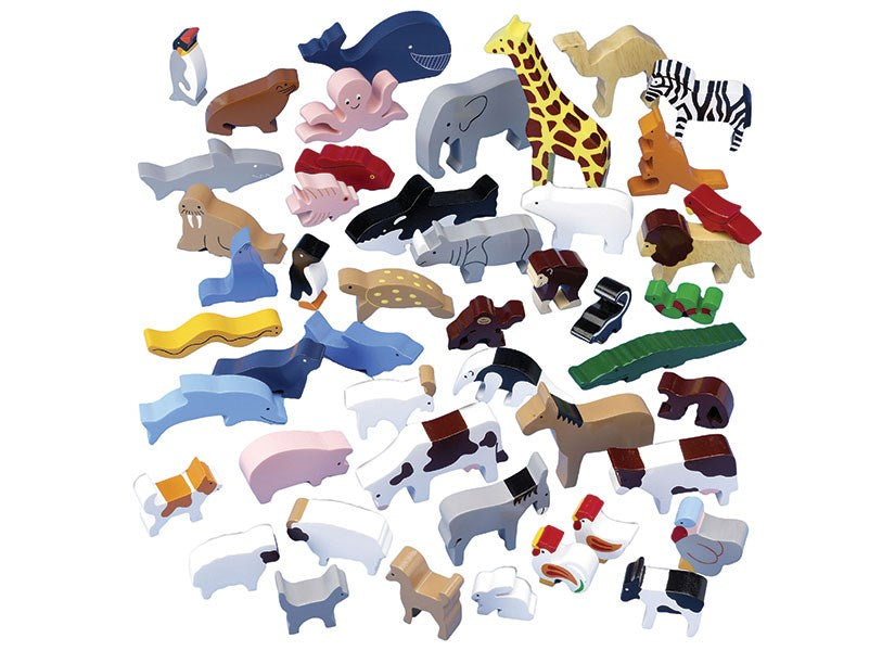 Wooden Animal Play Set of 48 Pieces