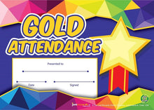 Gold Attendance Award Certificates