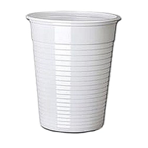 Plastic Disposable Drinking Cups 7oz/200ml White Pack of 100