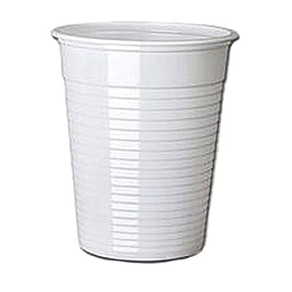 Plastic Disposable Drinking Cups 7oz/200ml White Pack of 100