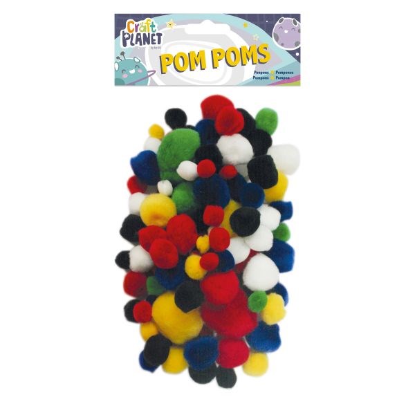 Craft Planet Pompoms, Pack Of 100, Multi-Colour