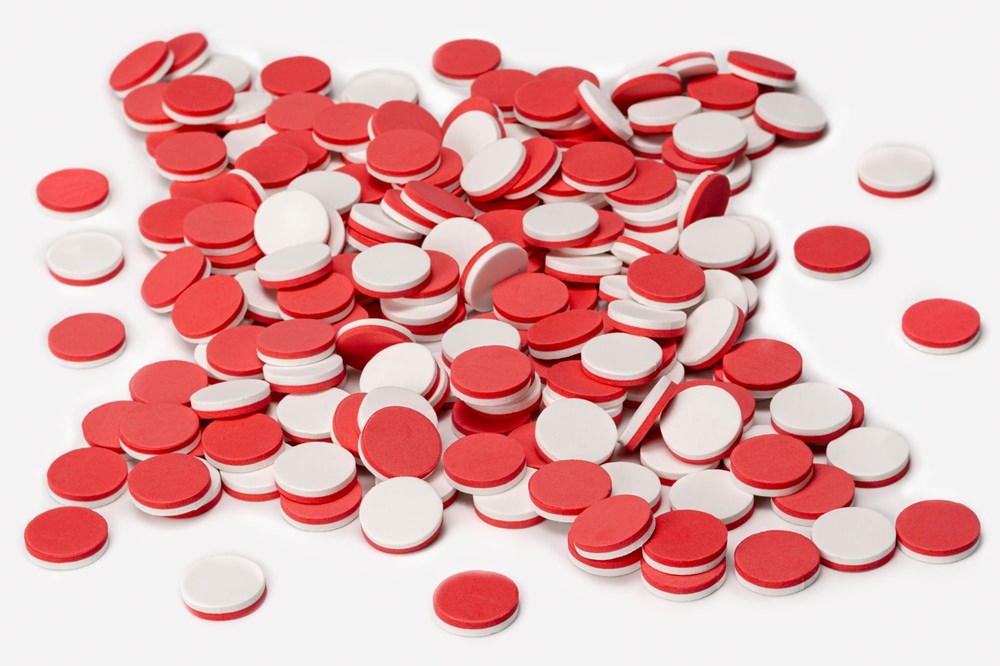 Cleverco Red And White Soft Foam Counters Set Of 200