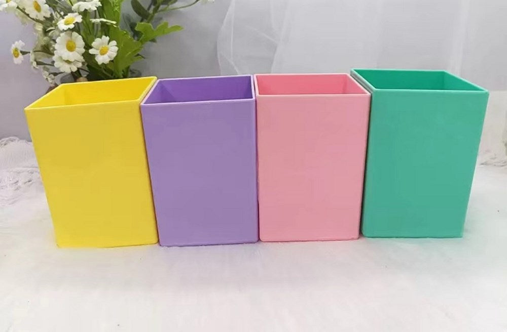 Cleverco Square Storage Desk Pots Set Of 6 Pastel Colours