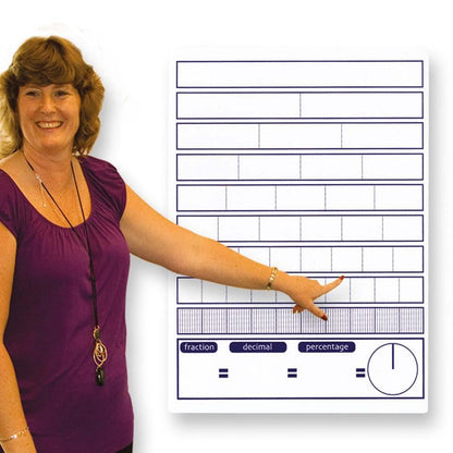 **Teacher Dry Wipe Fraction, Decimal, Percentage, Pie Bd