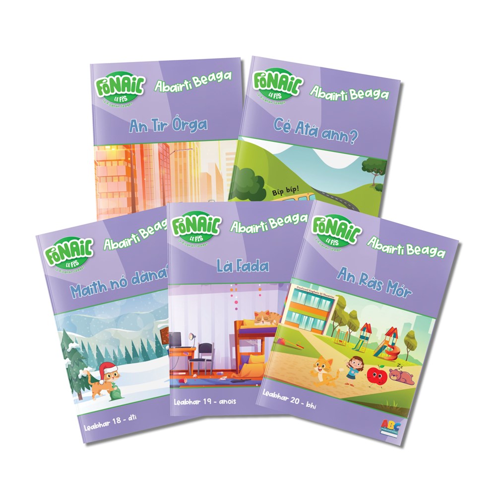 Fonaic le Fis Abairtí Beaga – Decodable Readers Set 4