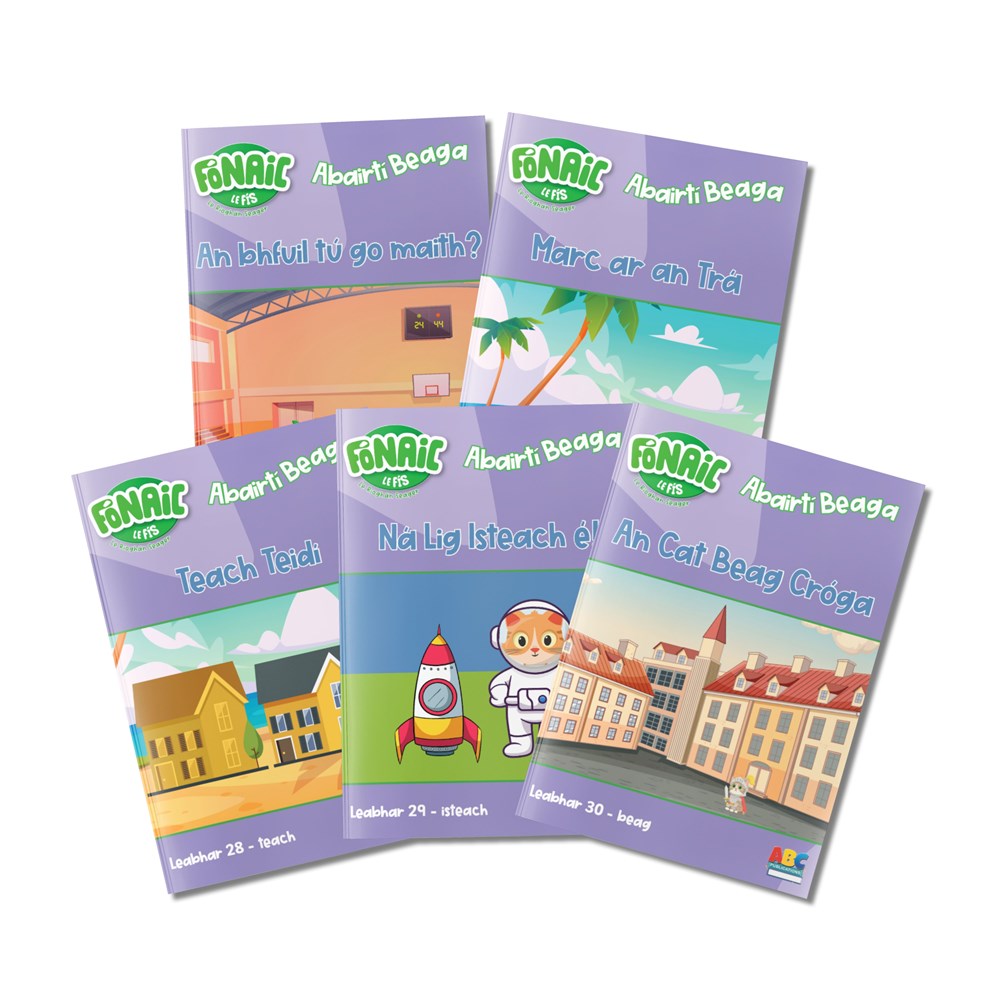 Fonaic le Fis Abairtí Beaga – Decodable Readers Set 6