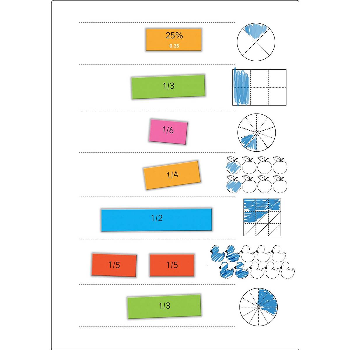 Magnetic Fractions with Percentages & Decimals