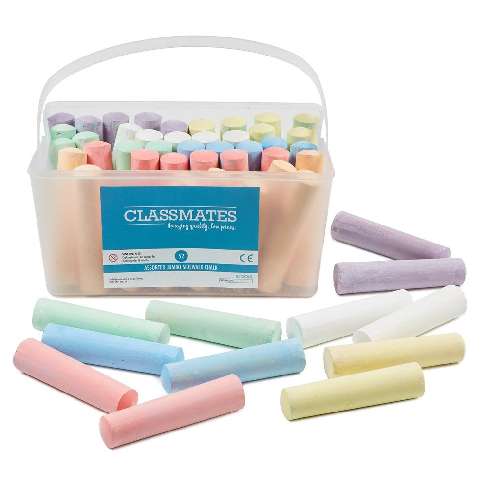 Jumbo Sidewalk Chalk 52 Pieces
