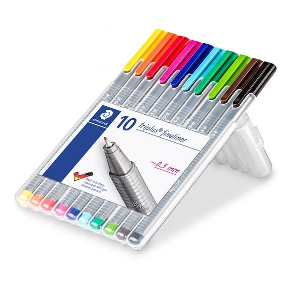 Staedtler Triplus 334 Fineliner Pen Assorted - Pack Of 10