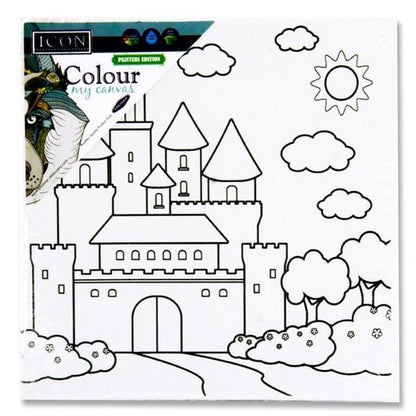 **Icon 100X100mm Colour My Canvas - Castle