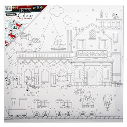 Icon 300X300mm Colour My Canvas Festive Edition - Santa's Workshop