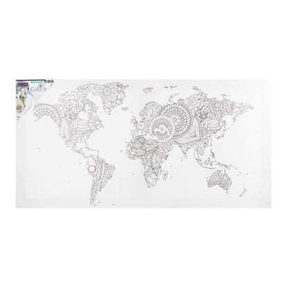**Icon 300X600mm Colour My Canvas - World Map