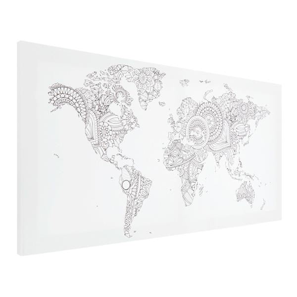 **Icon 300X600mm Colour My Canvas - World Map