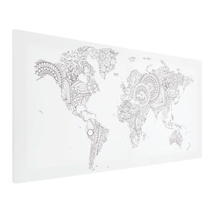 **Icon 300X600mm Colour My Canvas - World Map