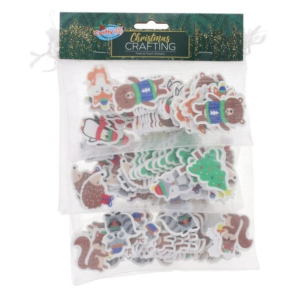 Christmas Crafting - Festive Foam Stickers Pack of 108