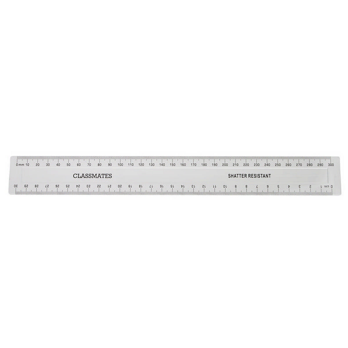 Shatterproof 30cm-mm Clear Ruler Pk10