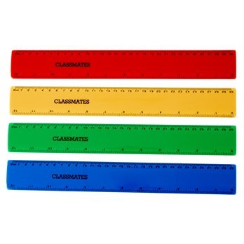 Shatterproof 30Classmates/Mm/In Asst Rulers P100