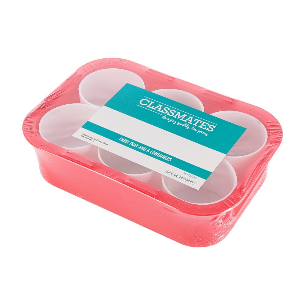 Paint Tray And 6 Containers