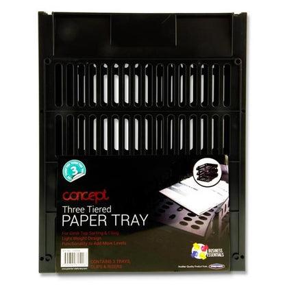 ** Concept 3 Tier Letter Tray Black