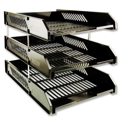 ** Concept 3 Tier Letter Tray Black