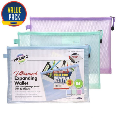Pastel B4+ Ultramesh Expanding Wallet Pack Of 3