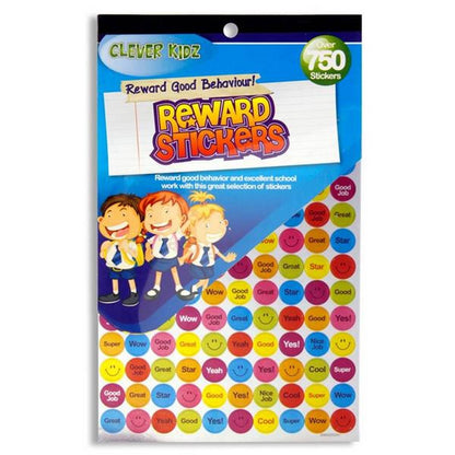 Clever Kidz 750+ Reward Stickers 2 Asst.