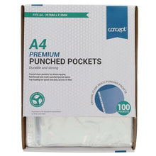 Concept A4 Premium Punched Pockets Pack of 100