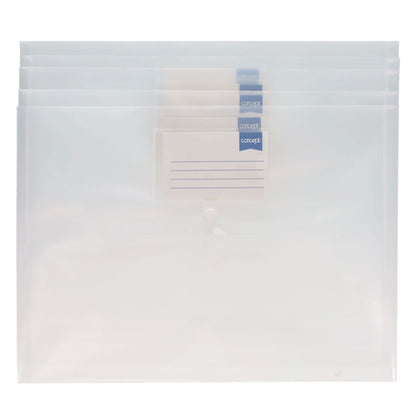 Concept A4 Clear Button Wallets Pack of 5