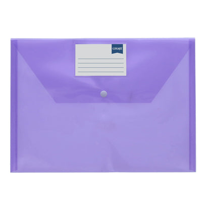 Concept Pack of 5 A4 Clear Coloured Button Wallets