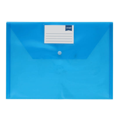 Concept Pack of 5 A4 Clear Coloured Button Wallets