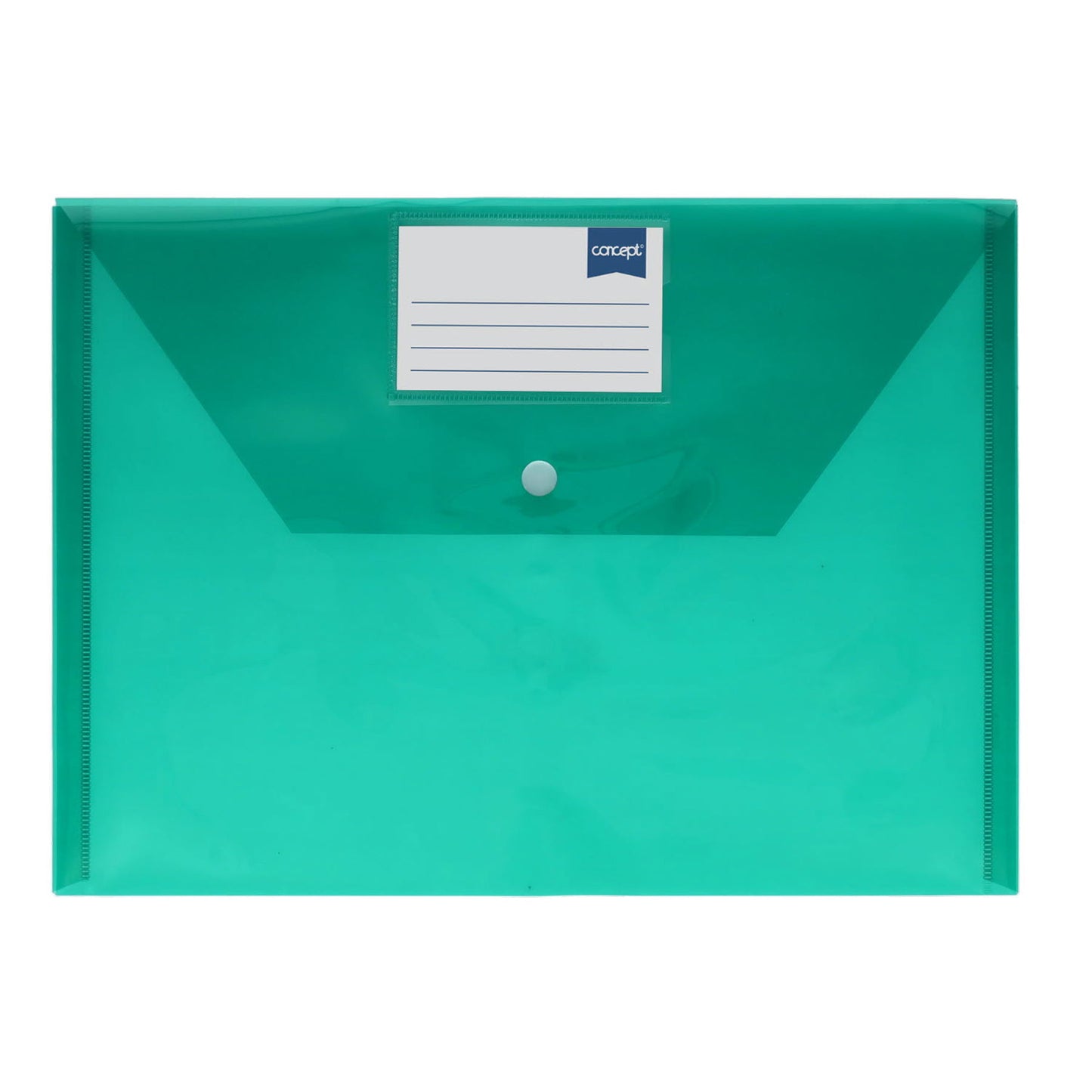 Concept Pack of 5 A4 Clear Coloured Button Wallets