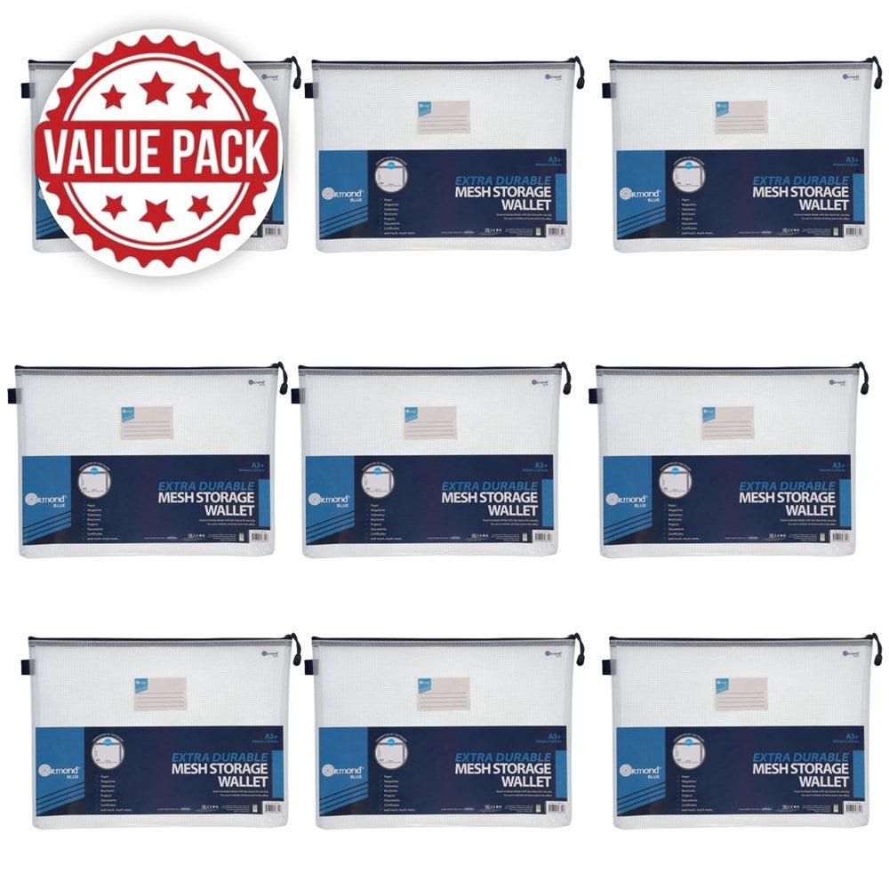 Ormond Blue A3+ Extra Durable Expanding Mesh Wallet - Pack of 96