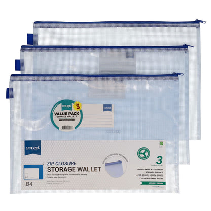 Concept Pack of 3 B4 Mesh Storage Wallets